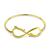 Personalized 925 Sterling Silver Infinity Bangle Bracelet