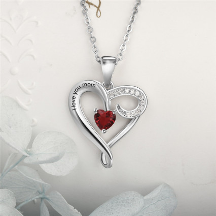 925 Sterling Silver One Birthstone Necklace