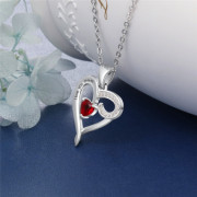 925 Sterling Silver One Birthstone Necklace