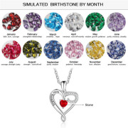 925 Sterling Silver One Birthstone Necklace